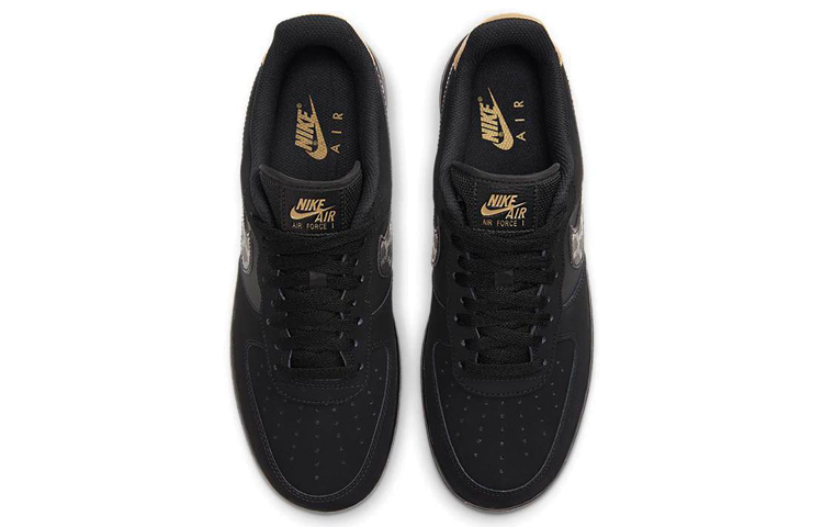 Shop 耐克空军一号低帮黑色金属黄金翻毛皮(2021) DH2473-001
