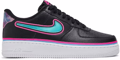Nike Air Force 1 Low Sport NBA Black Blue Gale Laser Fuchsia AJ7748-002 Nike Air Force 1 Low Sport NBA Black Blue Gale Laser Fuchsia AJ7748-002