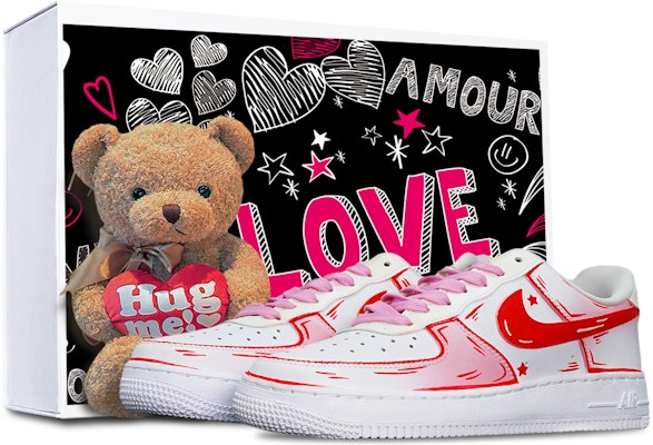 【定制球鞋】Nike Air Force 1 Low 二次元線條 櫻花粉 復古 特殊鞋盒 送小熊 低幫 板鞋 男款 粉白 Buy 【定制球鞋】Nike Air Force 1 Low 二次元線條 櫻花粉 復古 特殊鞋盒 送小熊 低幫 板鞋 男款 粉白