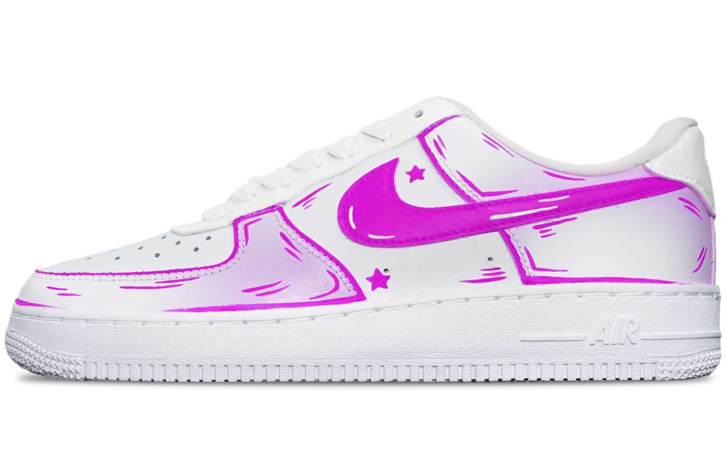 Order 【定制球鞋】 Nike Air Force 1 Low 二次元線條 紫羅蘭 特殊鞋盒 送小熊 防滑 低幫 板鞋 男款 紫白