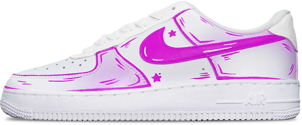 【定制球鞋】 Nike Air Force 1 Low 二次元線條 紫羅蘭 特殊鞋盒 送小熊 防滑 低幫 板鞋 男款 紫白 Order 【定制球鞋】 Nike Air Force 1 Low 二次元線條 紫羅蘭 特殊鞋盒 送小熊 防滑 低幫 板鞋 男款 紫白