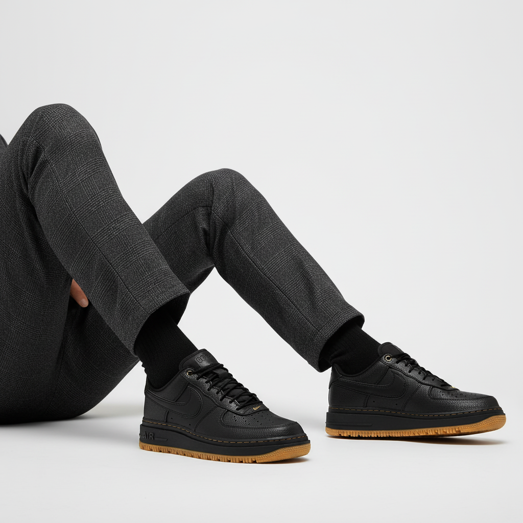 Order Nike Air Force 1 Luxe 'Black Gum' Lelaki Kasut Sneakers DB4109-001