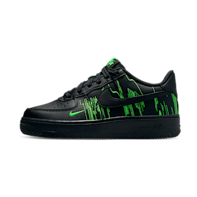 (Youth) Nike Air Force 1 LV8 4 Black/Green Strike/Vivid Purple/Black