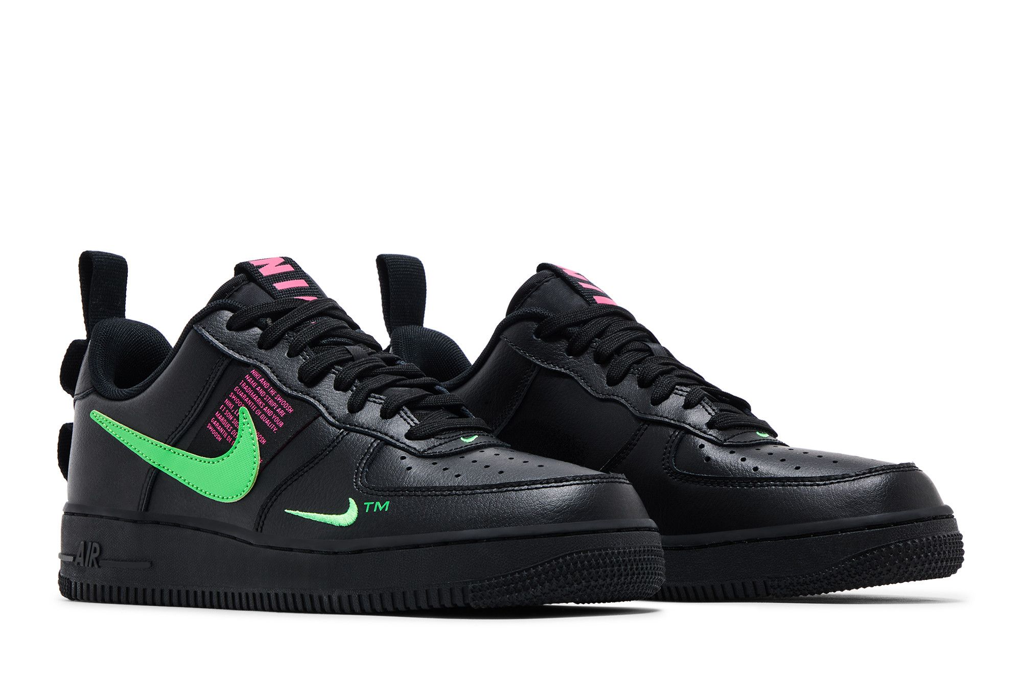 Cheap Nike Air Force 1 Low LV8 UL 雙勾 復古休閒 低幫 板鞋 男女同款 黑粉綠勾