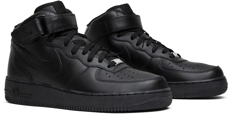 Nike Air Force 1 Mid '07 'Triple Black' Hitam Total 315123-001 1