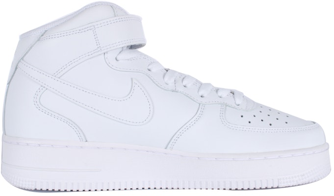 Nike Air Force 1 Mid 搭配無障礙 休閒舒適 防滑耐磨 中筒 板鞋 男式 純白 Order Nike Air Force 1 Mid 搭配無障礙 休閒舒適 防滑耐磨 中筒 板鞋 男式 純白