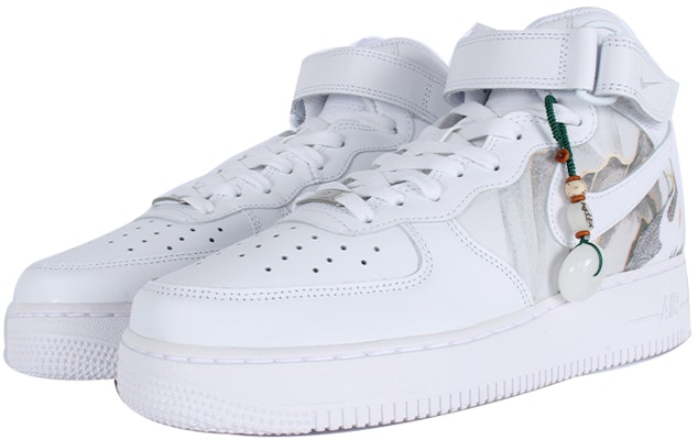 Nike Air Force 1 Mid 搭配無障礙 休閒舒適 防滑耐磨 中筒 板鞋 男式 純白 Lookbook Nike Air Force 1 Mid 搭配無障礙 休閒舒適 防滑耐磨 中筒 板鞋 男式 純白