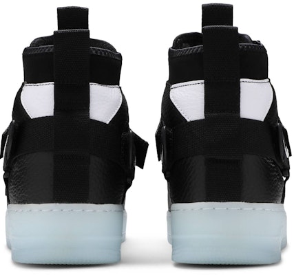 Nike Air Force 1 Mid Utility Black Half Blue AQ9758 001 AQ9758