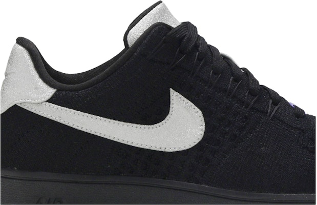 Air force 1 flyknit low black metallic silver hotsell