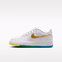 (Youth) Nike Air Force 1 White/Soar/Sonic Yellow/Metallic Gold IR3538-100 (Youth) Nike Air Force 1 White/Soar/Sonic Yellow/Metallic Gold IR3538-100
