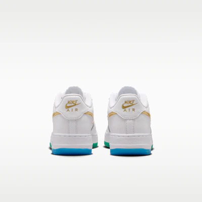 (JR) Nike Air Force 1 白色/湛藍/音速黃/金屬金 IR3538-100 Details for (JR) Nike Air Force 1 白色/湛藍/音速黃/金屬金 IR3538-100