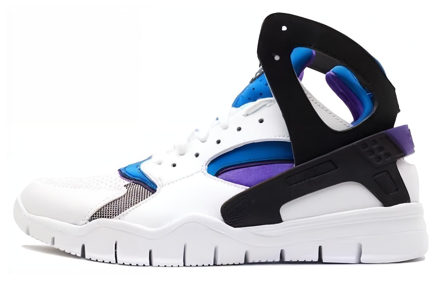 Buy Nike Air Huarache Bball 2012 減震耐磨 中筒 復古籃球鞋 男款 黑白藍