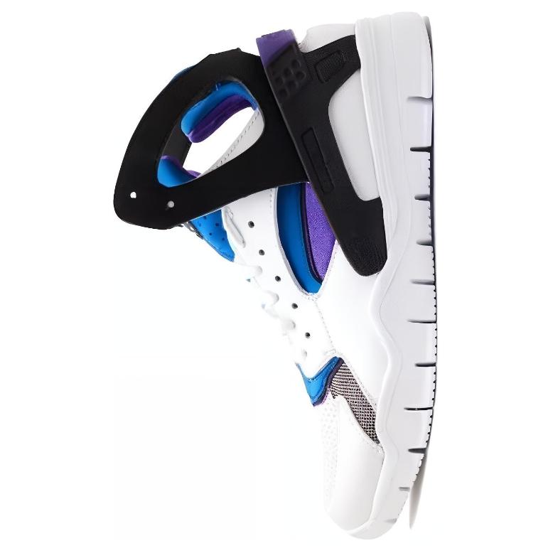 Shop Nike Air Huarache Bball 2012 減震耐磨 中筒 復古籃球鞋 男款 黑白藍