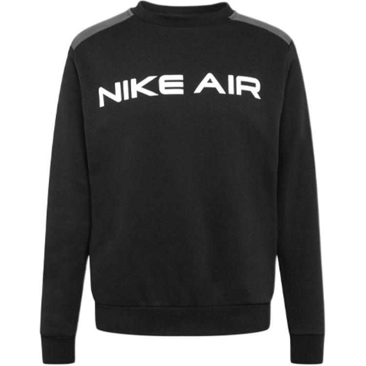 Nike Air Logo Crewneck Pullover Sweatshirt Black Long Sleeve DA0220-010