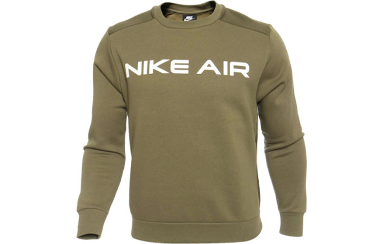 Nike Air Logo Crewneck Pullover Sweatshirt Olive Green () DA0220-222