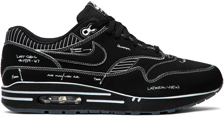 Nike air max 1 sketch to shelf schematic best sale black