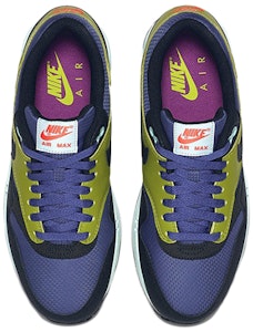 Nike Air Max 1 Essential 低筒 跑步鞋 男款 黃紫 Shop Nike Air Max 1 Essential 低筒 跑步鞋 男款 黃紫