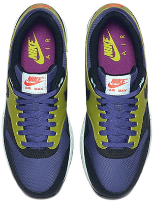 Nike Air Max 1 Essential 低筒 跑步鞋 男款 黃紫 Shop Nike Air Max 1 Essential 低筒 跑步鞋 男款 黃紫