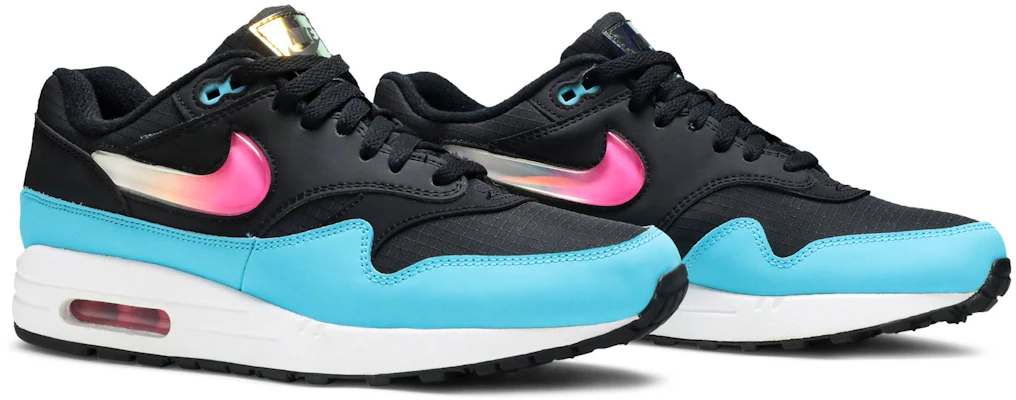 Nike Air Max 1 Jelly Swoosh Hitam Fuchsia Blue Fury CI2450-001 Cheap Nike Air Max 1 Jelly Swoosh Hitam Fuchsia Blue Fury CI2450-001