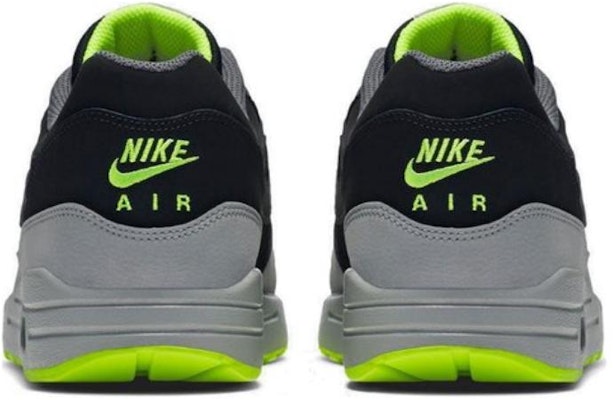 耐克Air Max 1皮革'黑银伏特配色' 654466-007 Shop 耐克Air Max 1皮革'黑银伏特配色' 654466-007