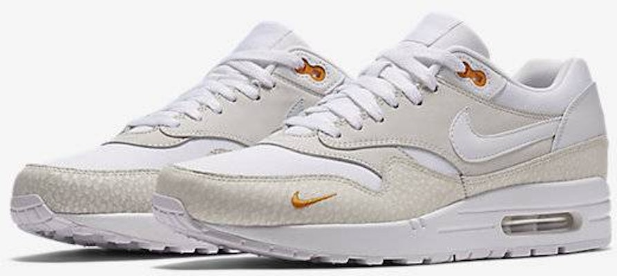 Nike air max 1 top safari white kumquat prm