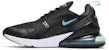 Nike Air Max 270 'Hitam Biru Muda Fury' DD7120-001