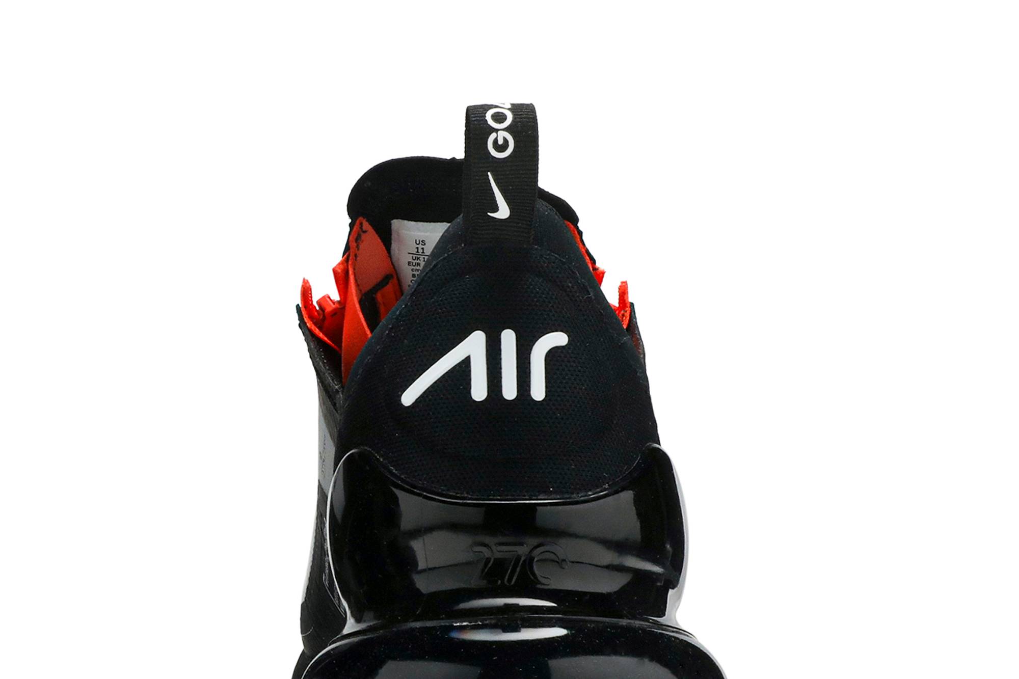 Sizing Nike Air Max 270 Shield Golf 'Hitam Oranye Tim' CU5732-030