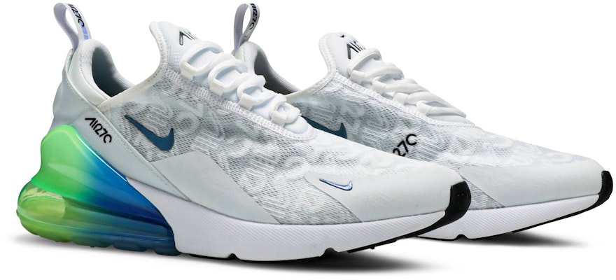 Nike Air Max 270 Putih Lime Blast Biru Foto AQ9164-100 Cheap Nike Air Max 270 Putih Lime Blast Biru Foto AQ9164-100