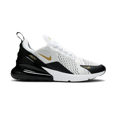 Nike Air Max 270 White Metallic Gold Black