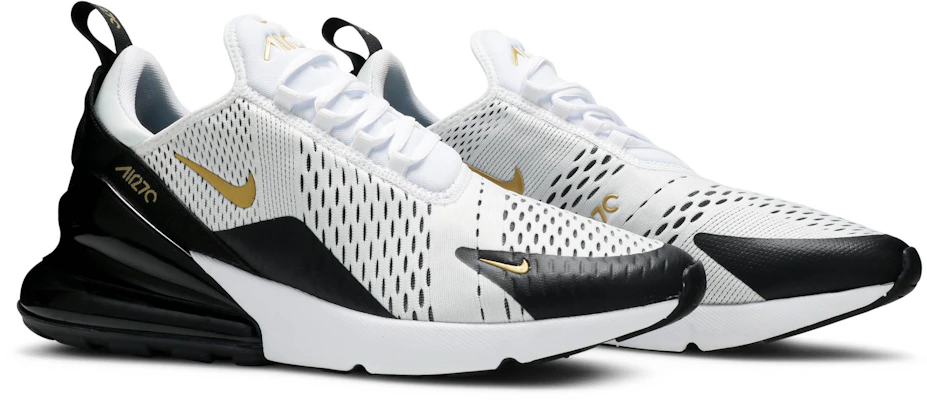 Air max 270 top white black and gold