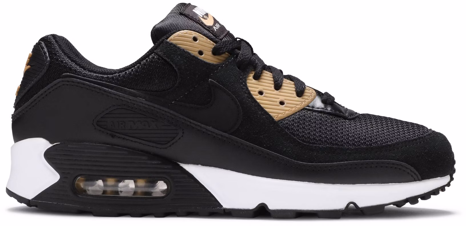 Nike air max 90 black and gold on sale