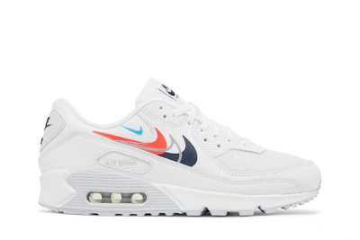 Nike Air Max 90 'Multi Swoosh - White Bright Crimson' FJ4223-100
