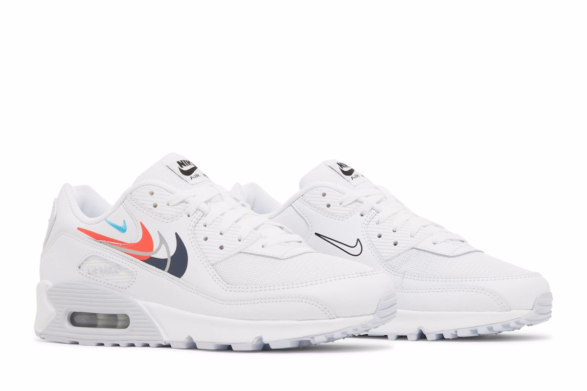 Nike Air Max 90 'Multi Swoosh - White Bright Crimson' FJ4223-100