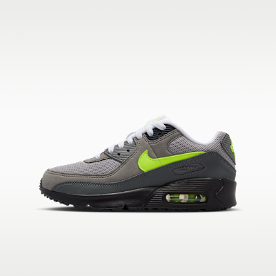 (Youth) Nike Air Max 90 Black/Anthracite/Light Charcoal/Neon Yellow IQ7583-001