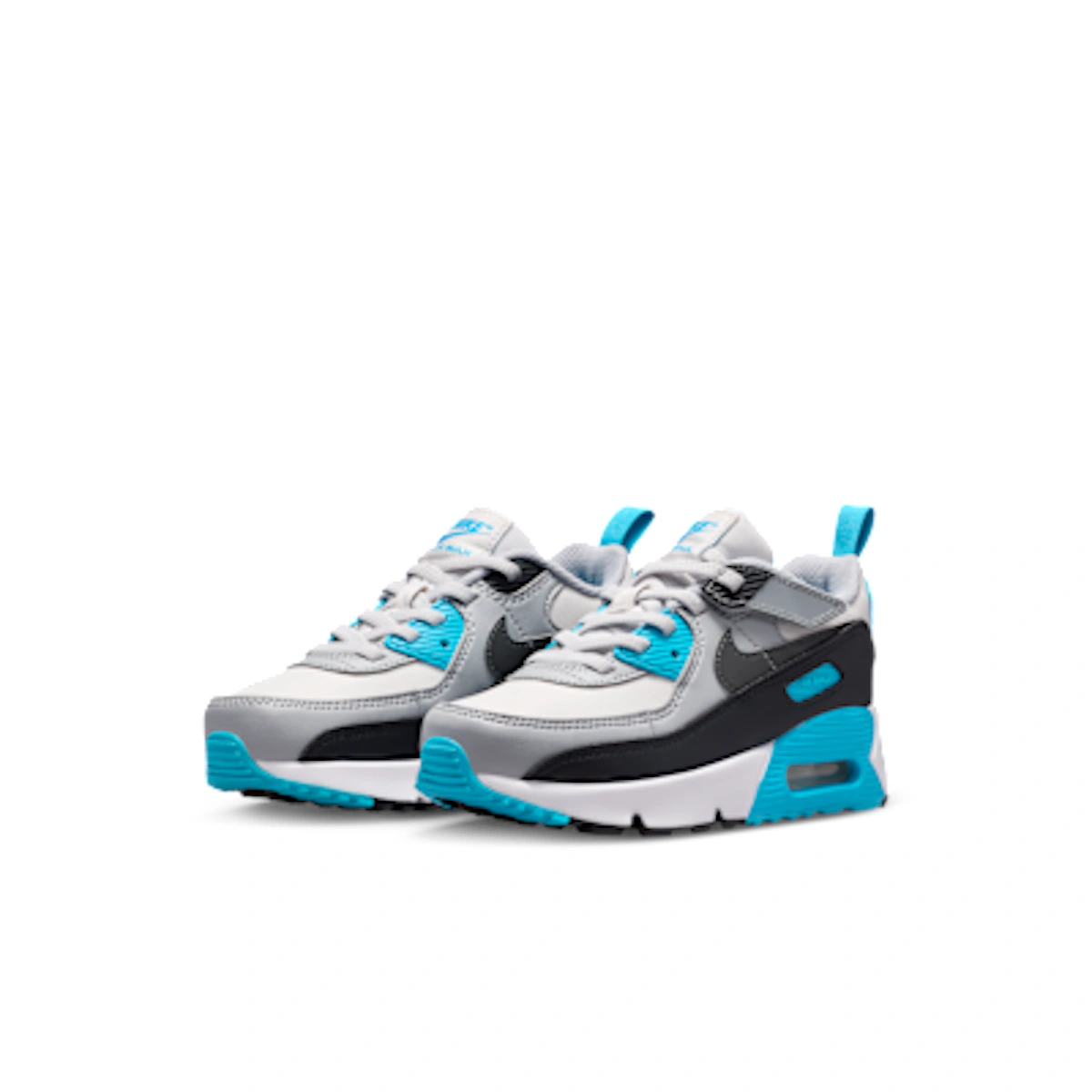 (Preschool) Nike Air Max 90 Easy On Platinum Tint/Blue Lightning/Wolf Gray/Iron Gray