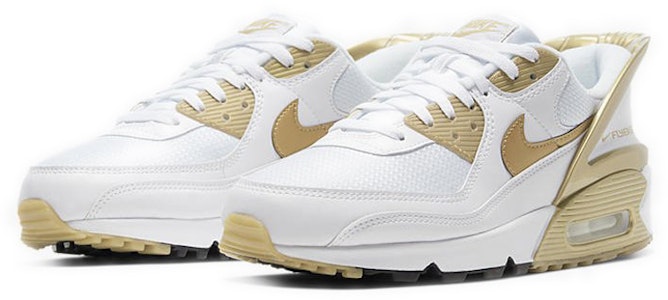 Nike Air Max 90 FlyEase 'Emas Metalik' CU0814-100 Lookbook Nike Air Max 90 FlyEase 'Emas Metalik' CU0814-100