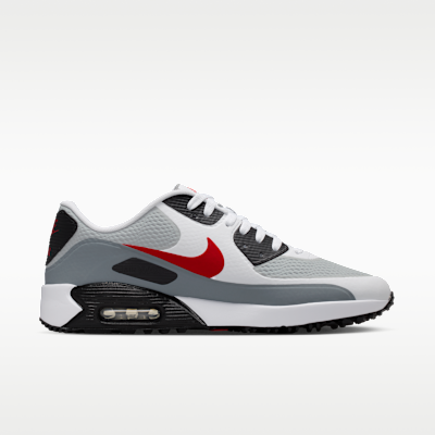 Lookbook Nike Air Max 90 G Golf Putih/Abu-Abu/Api Merah. HV9305-105