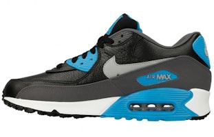 Nike Air Max 90 Leather 'Black Grey Blue Lagoon' 652980-004