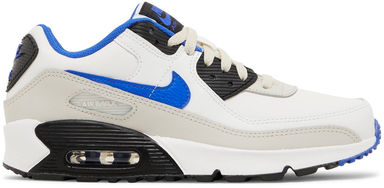 Grade School Nike Air Max 90 Leather Summit White Racer Blue