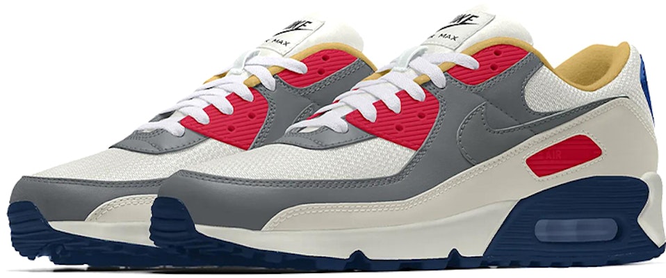 Nike Air Max 90 Rendah 'Kelabu Biru Merah' CT3621-991 Lookbook Nike Air Max 90 Rendah 'Kelabu Biru Merah' CT3621-991