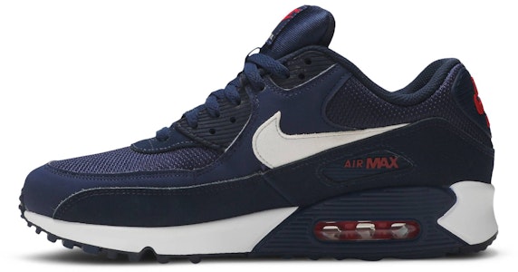 Nike Air Max 90 Biru Tua Merah Universitas Putih AJ1285-403 Lookbook Nike Air Max 90 Biru Tua Merah Universitas Putih AJ1285-403