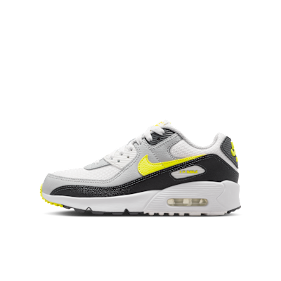 (Youth) Nike Air Max 90 Off White/Dark Smoke Gray/Light Smoke Gray/Sonic Yellow IQ0098-100
