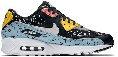 Nike Air Max 90 "隨機塗鴉" 減震耐磨 低幫 生活休閒鞋 男女同款 黑藍色 Order Nike Air Max 90 "隨機塗鴉" 減震耐磨 低幫 生活休閒鞋 男女同款 黑藍色