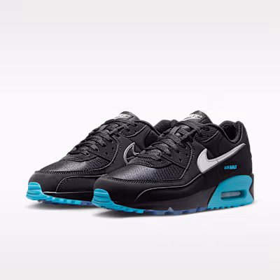 Nike Air Max 90 Premium Noir/Bleu Gamma/Glace/Chrome IQ9438-001 Details for Nike Air Max 90 Premium Noir/Bleu Gamma/Glace/Chrome IQ9438-001