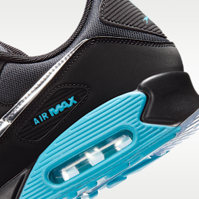 Cheap Nike Air Max 90 高級版 黑色/伽瑪藍/冰藍/鉻 IQ9438-001