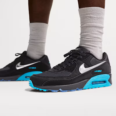 Nike Air Max 90 Premium Noir/Bleu Gamma/Glace/Chrome IQ9438-001 2
