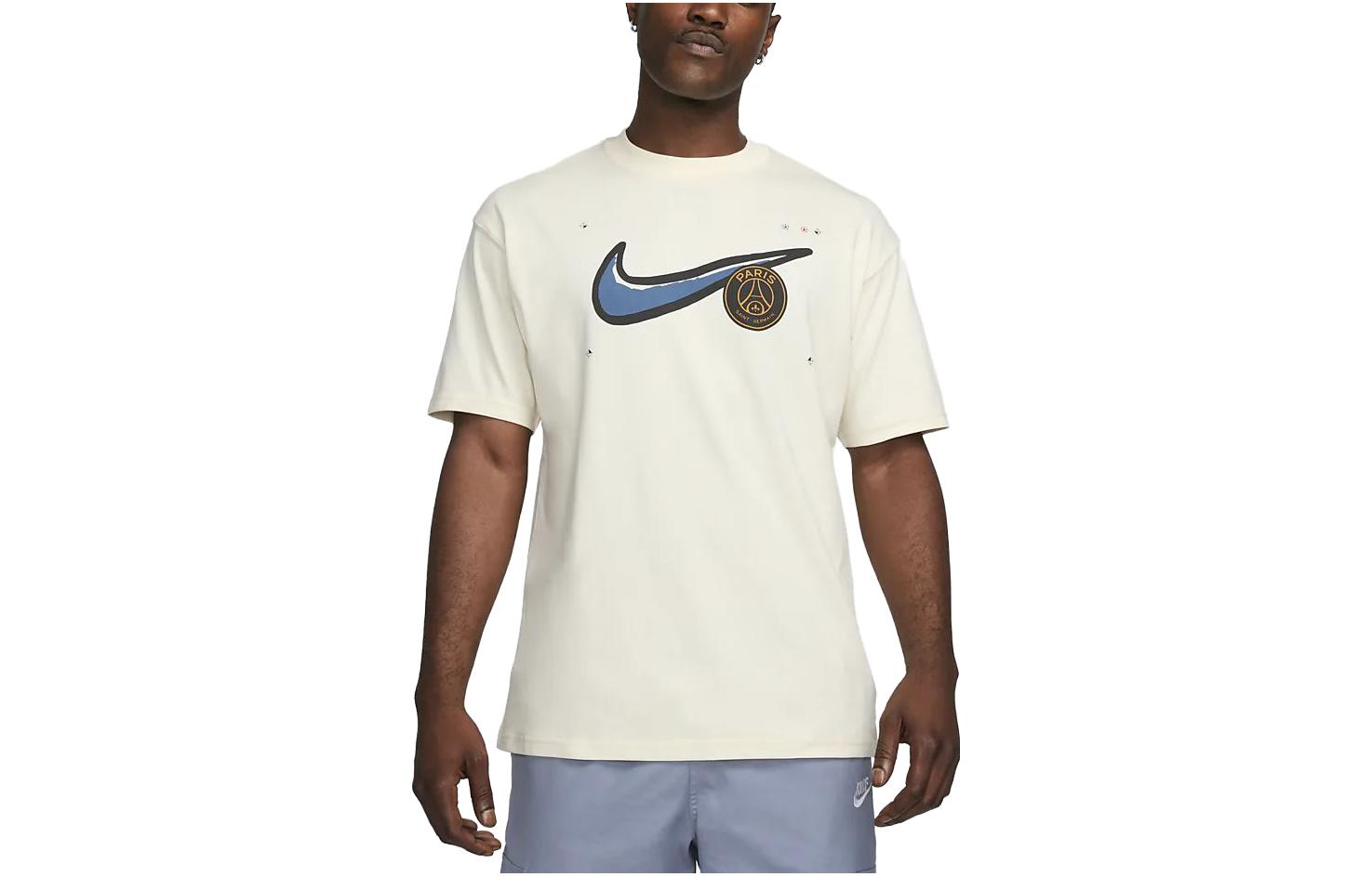 Nike Air Max 90 PSG Floral Logo Short-Sleeve Soccer Tee Coconut Milk FJ1849-113