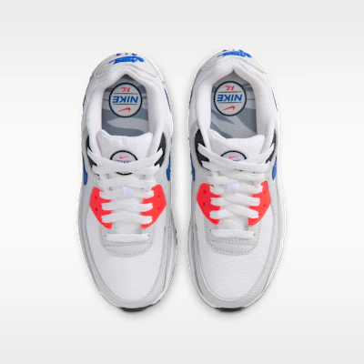 (JR) Nike Air Max 90 SE 白/光塵灰/亮紅/皇室藍 IR3589-100 Shop (JR) Nike Air Max 90 SE 白/光塵灰/亮紅/皇室藍 IR3589-100