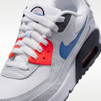 (JR) Nike Air Max 90 SE 白/光塵灰/亮紅/皇室藍 IR3589-100 Sizing (JR) Nike Air Max 90 SE 白/光塵灰/亮紅/皇室藍 IR3589-100