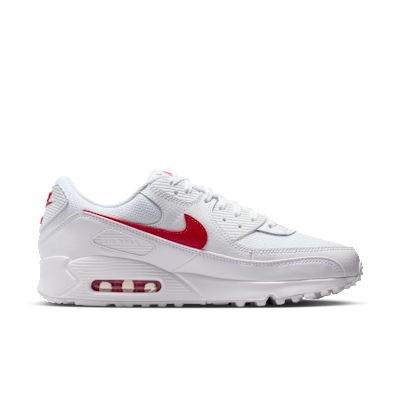 Shop Nike Air Max 90 運動鞋 白色/白色/大學紅 DM0029-120